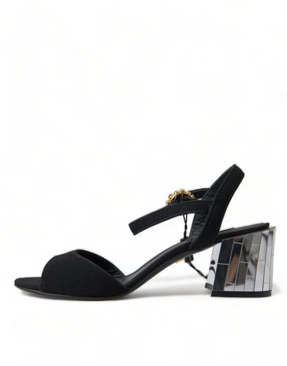 Dolce & Gabbana Elegant Ankle Strap Sandals with Mirror Heels Dolce & Gabbana