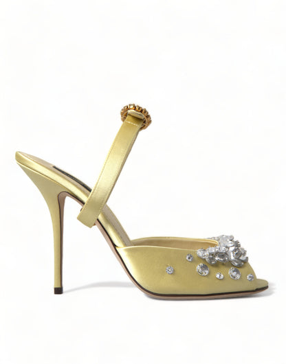 Dolce & Gabbana Crystal Embellished Silk Sandals Dolce & Gabbana