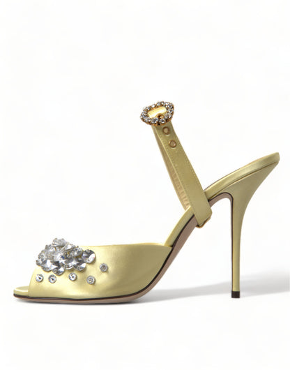 Dolce & Gabbana Crystal Embellished Silk Sandals Dolce & Gabbana