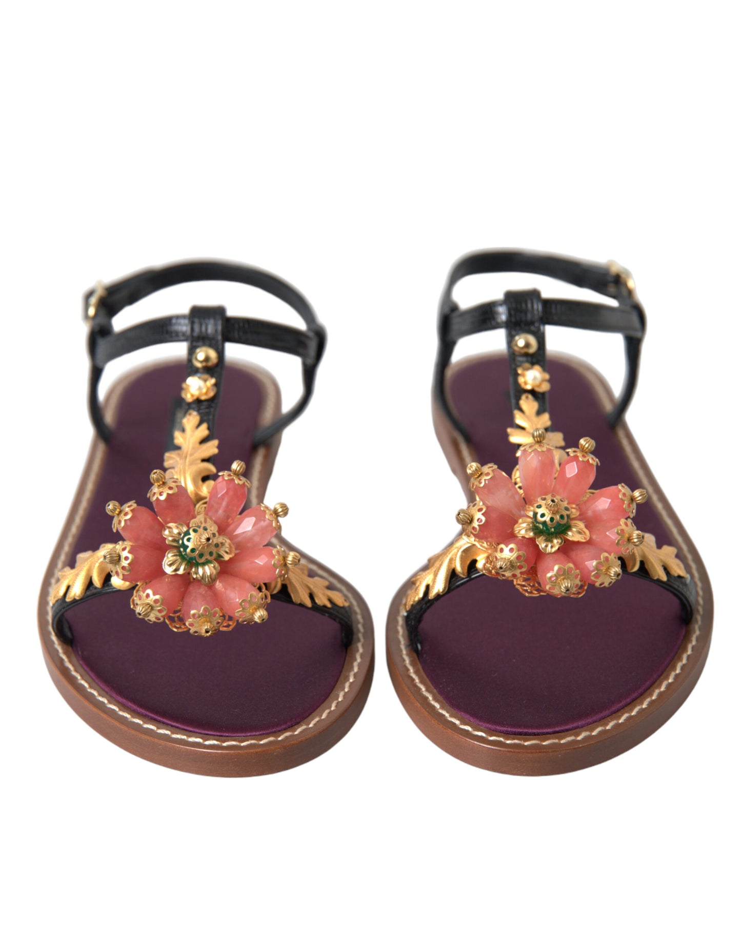 Dolce & Gabbana Elegant Crystal-Adorned Flat Sandals Dolce & Gabbana