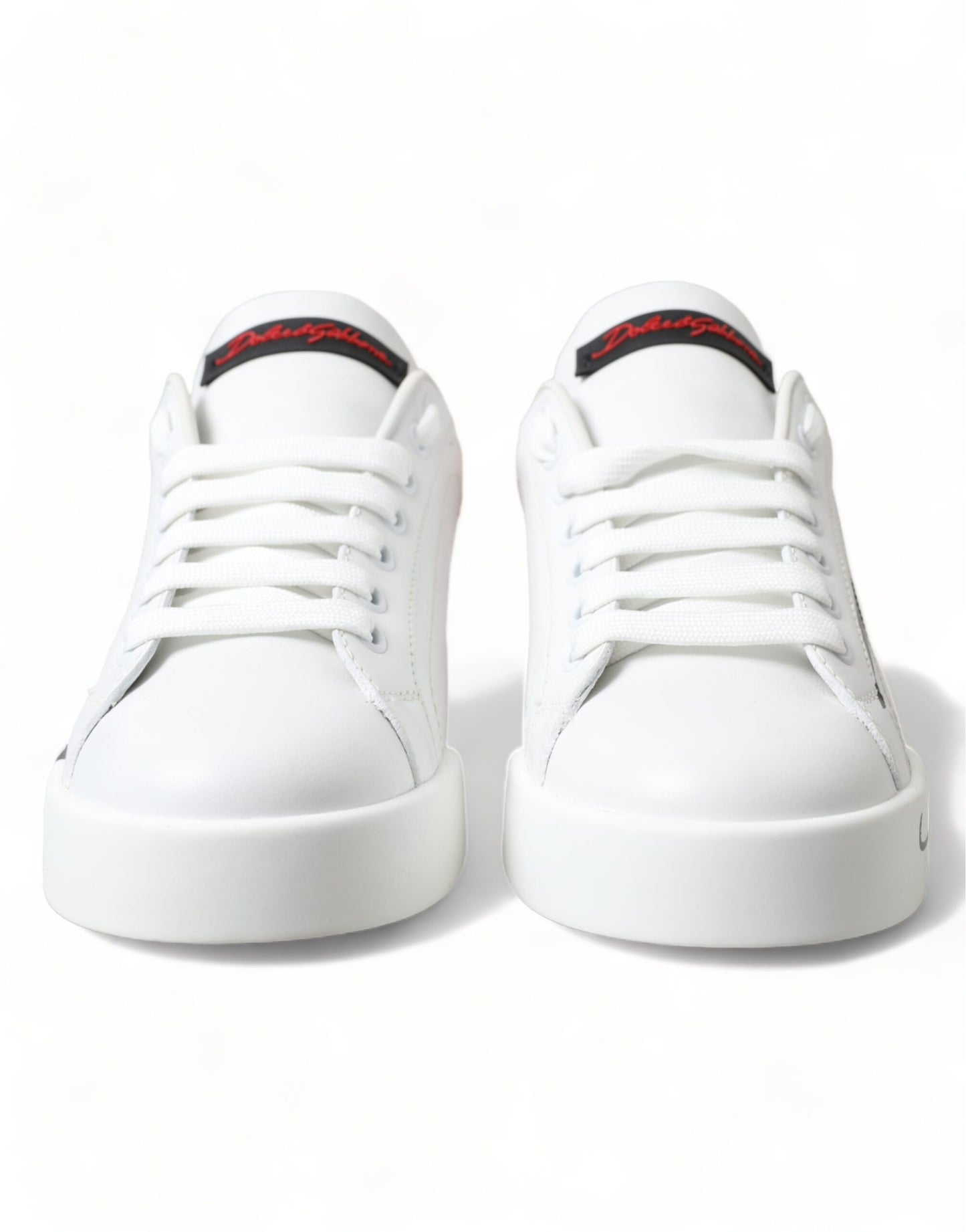 Dolce & Gabbana Elegant White Leather Portofino Sneakers Dolce & Gabbana