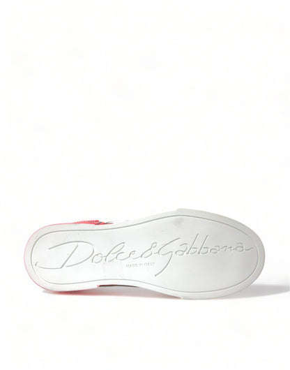 Dolce & Gabbana Elegant White Leather Portofino Sneakers Dolce & Gabbana