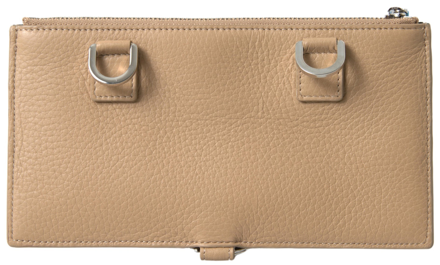 Dolce & Gabbana Elegant Beige Leather Wallet with Detachable Strap Dolce & Gabbana