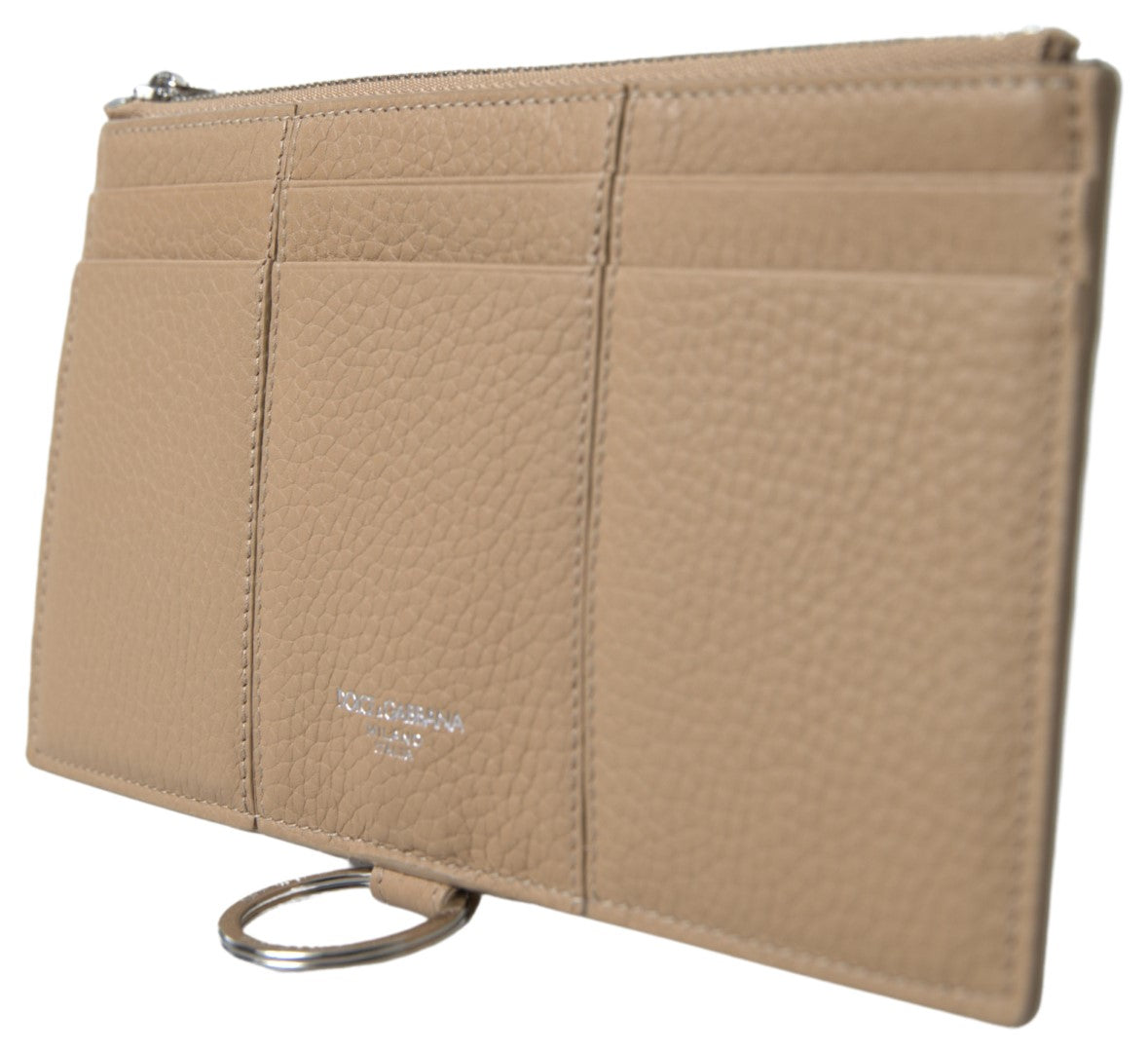 Dolce & Gabbana Elegant Beige Leather Wallet with Detachable Strap Dolce & Gabbana