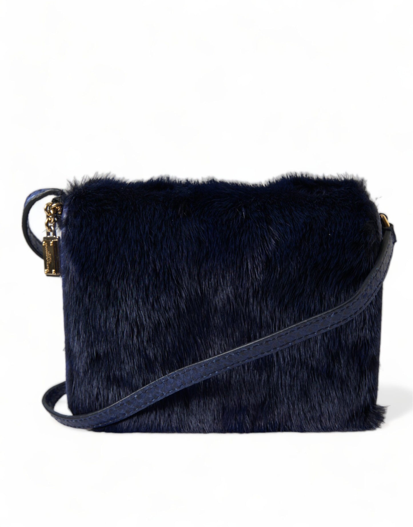 Dolce & Gabbana Exquisite Blue Mink Fur Shoulder Bag Dolce & Gabbana