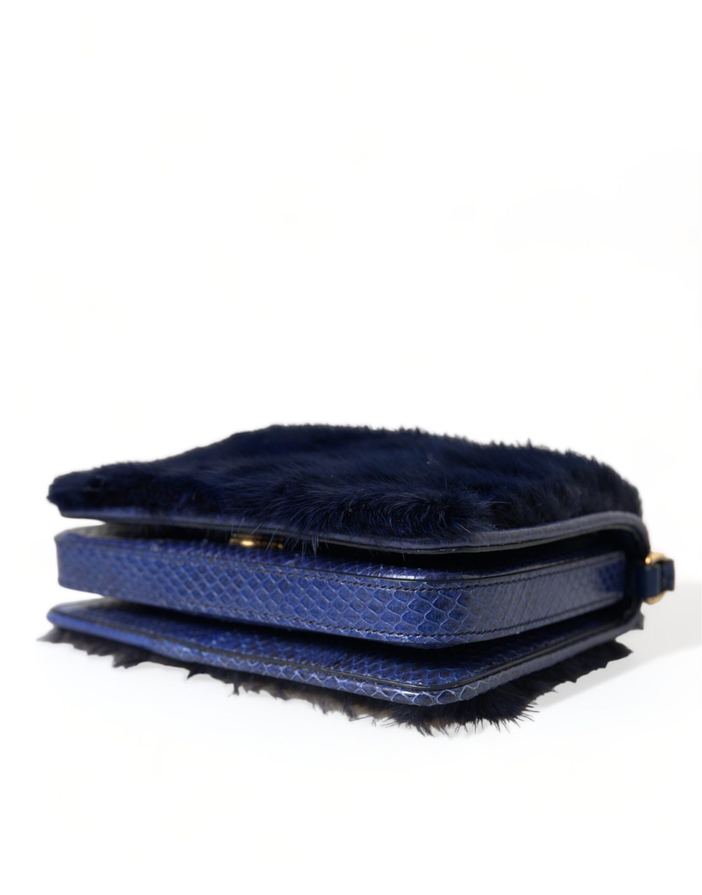 Dolce & Gabbana Exquisite Blue Mink Fur Shoulder Bag Dolce & Gabbana