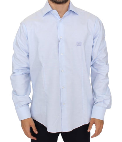 Cavalli Elegant Light Blue Italian Cotton Shirt Cavalli