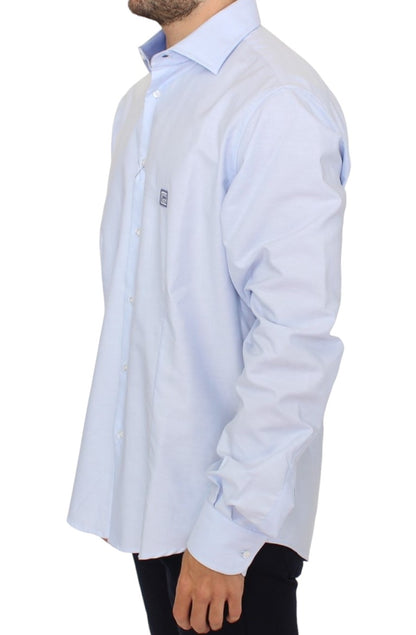 Cavalli Elegant Light Blue Italian Cotton Shirt Cavalli