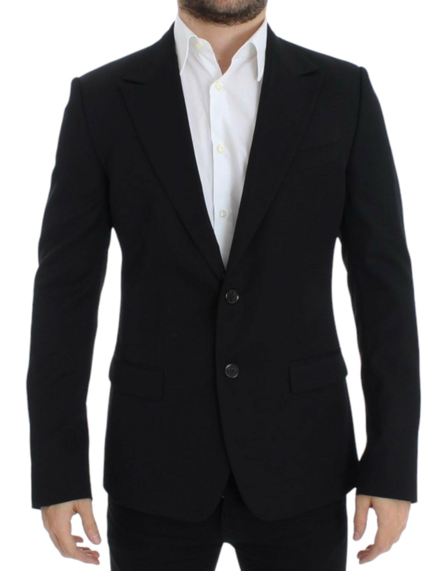 Dolce & Gabbana Elegant Slim Fit Black Wool Blazer Dolce & Gabbana