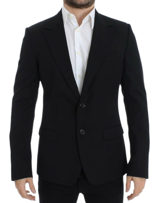 Dolce & Gabbana Elegant Slim Fit Black Wool Blazer Dolce & Gabbana