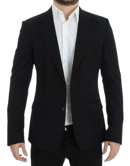 Dolce & Gabbana Elegant Slim Fit Black Wool Blazer Dolce & Gabbana