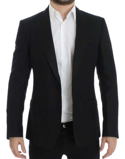 Dolce & Gabbana Elegant Black Silk Blend Sicilia Blazer Dolce & Gabbana