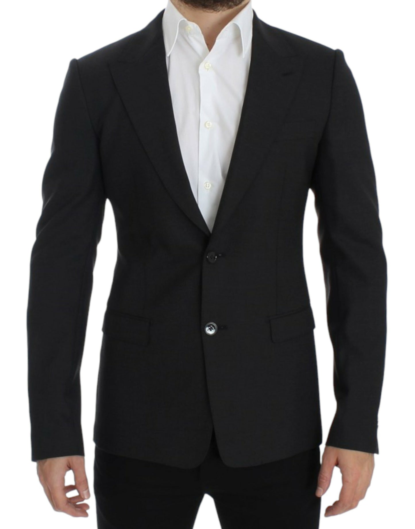 Dolce & Gabbana Sleek Gray Wool Slim Fit Blazer Dolce & Gabbana