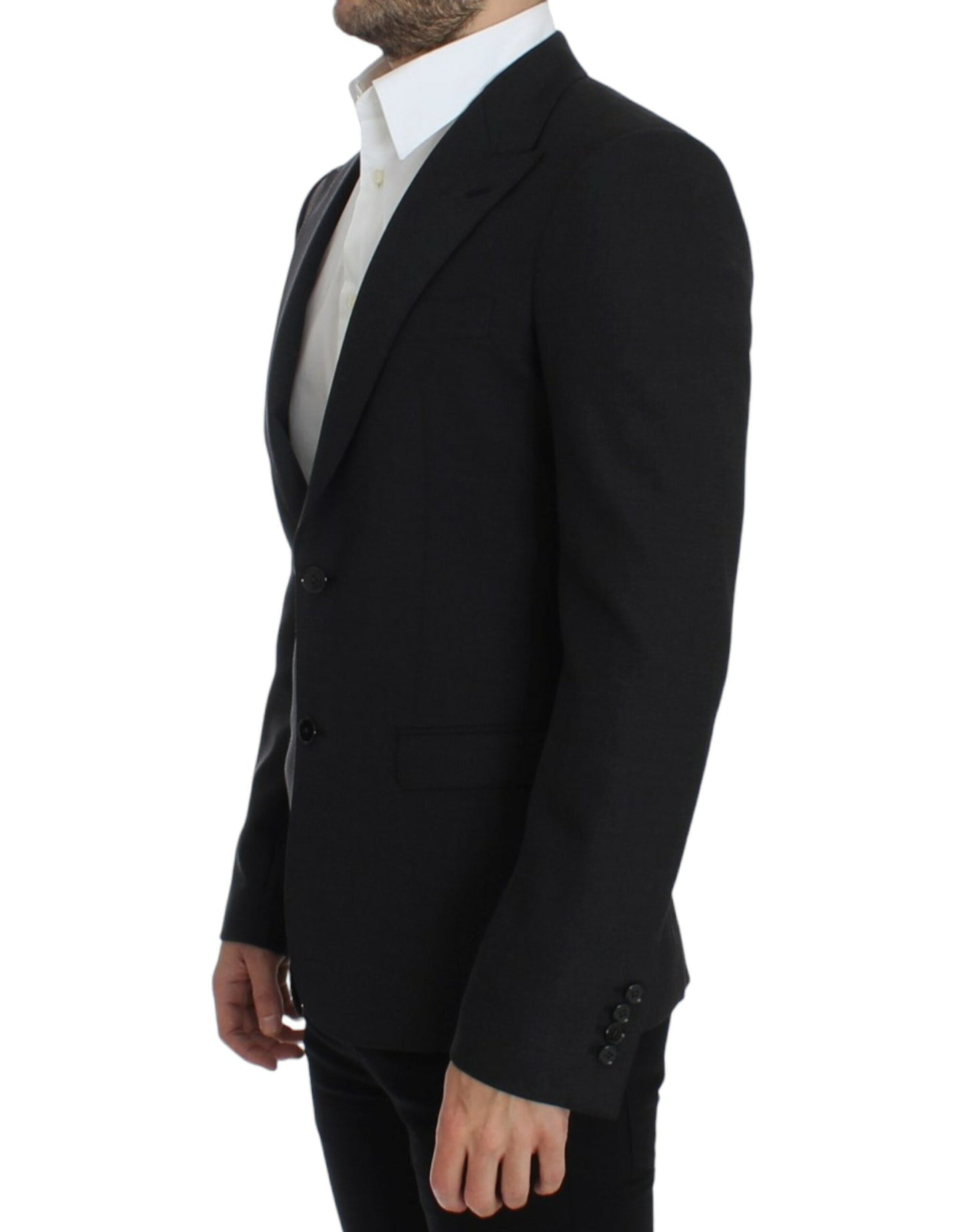 Dolce & Gabbana Sleek Gray Wool Slim Fit Blazer Dolce & Gabbana