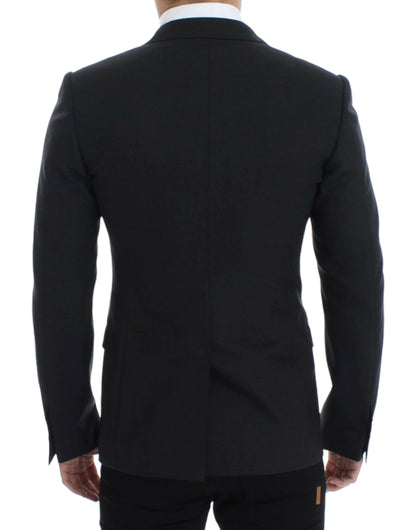 Dolce & Gabbana Sleek Gray Wool Slim Fit Blazer Dolce & Gabbana