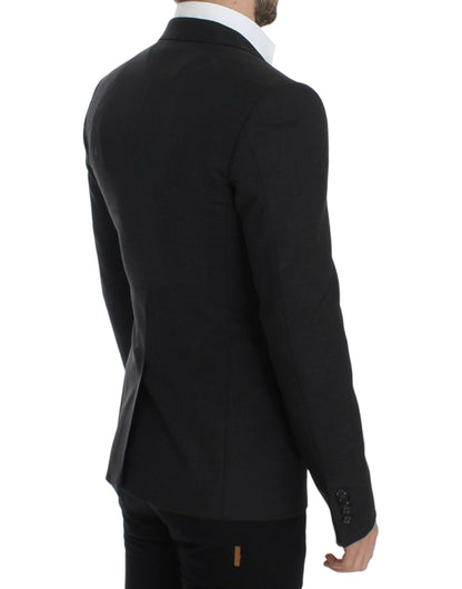 Dolce & Gabbana Sleek Gray Wool Slim Fit Blazer Dolce & Gabbana