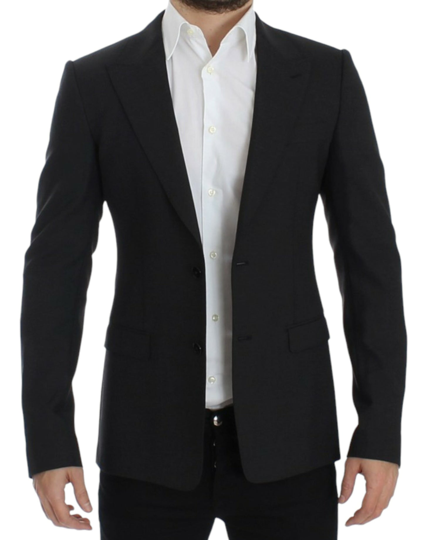 Dolce & Gabbana Sleek Gray Wool Slim Fit Blazer Dolce & Gabbana