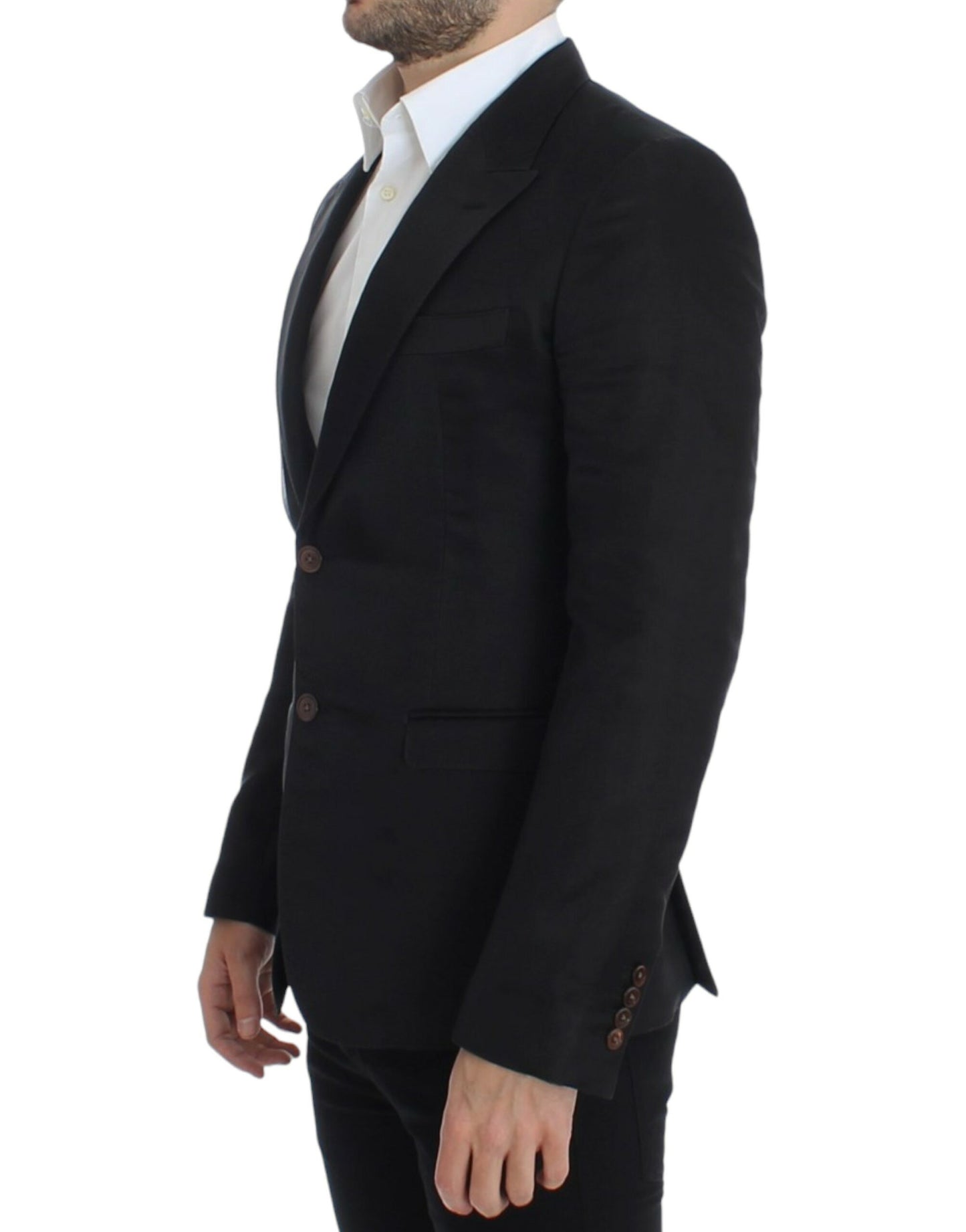 Dolce & Gabbana Elegant Black Silk Blend Two-Button Blazer Dolce & Gabbana