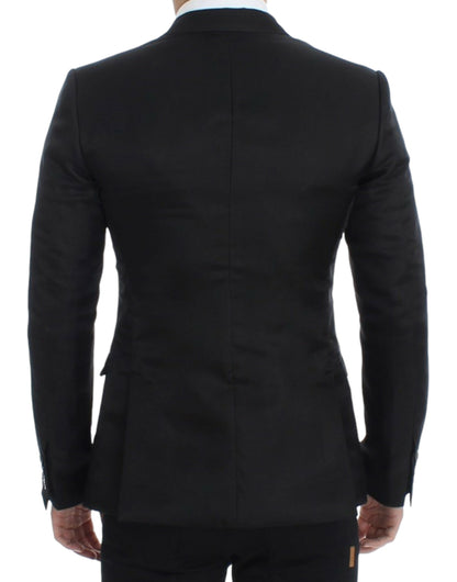 Dolce & Gabbana Elegant Black Silk Blend Two-Button Blazer Dolce & Gabbana