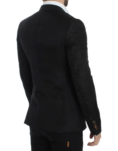 Dolce & Gabbana Elegant Black Silk Blend Two-Button Blazer Dolce & Gabbana