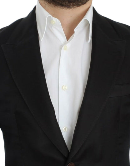 Dolce & Gabbana Elegant Black Silk Blend Two-Button Blazer Dolce & Gabbana