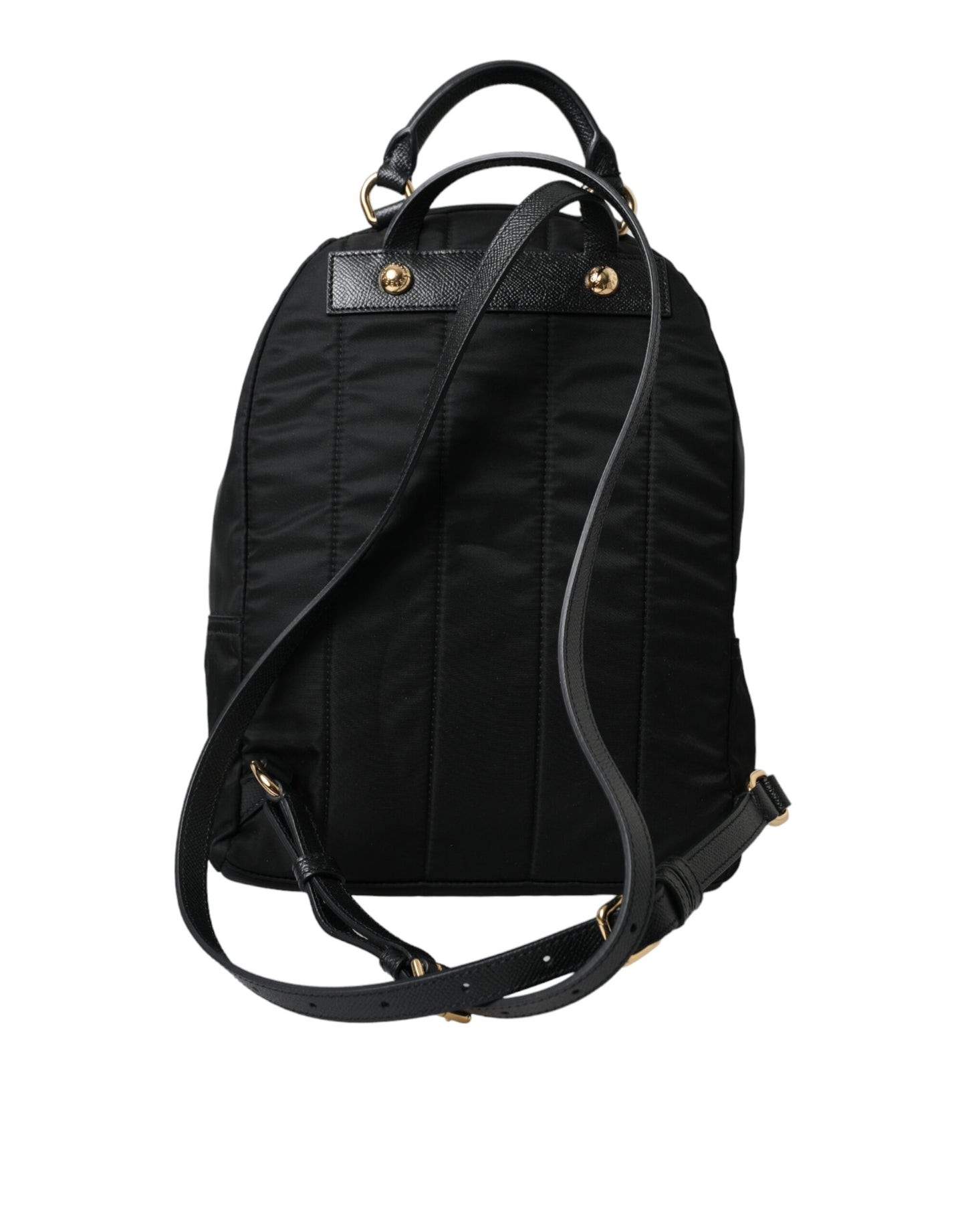 Dolce & Gabbana Elegant Black Gold Detail Backpack Dolce & Gabbana