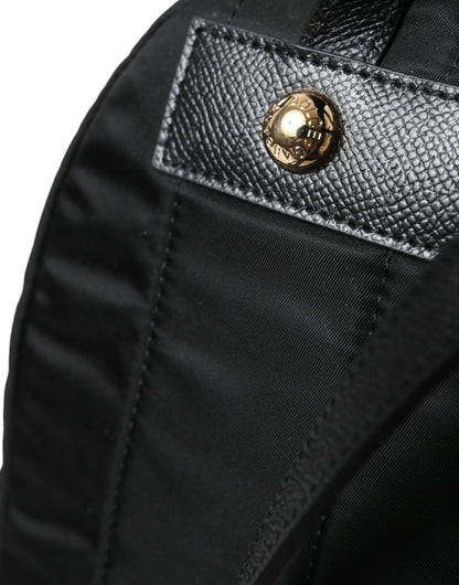 Dolce & Gabbana Elegant Black Gold Detail Backpack Dolce & Gabbana