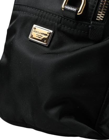 Dolce & Gabbana Elegant Black Gold Detail Backpack Dolce & Gabbana