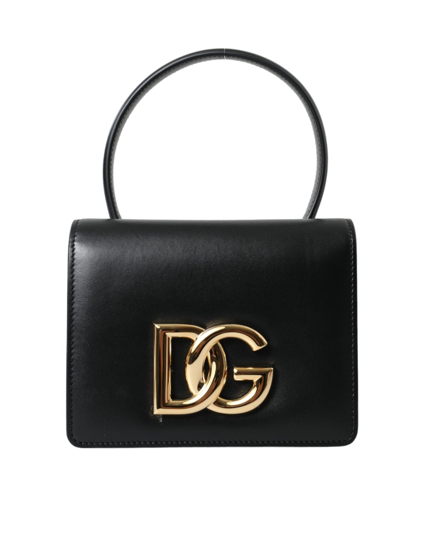 Dolce & Gabbana Elegant Black Leather Belt Bag with Gold Accents Dolce & Gabbana