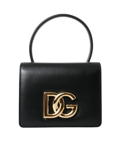 Dolce & Gabbana Elegant Black Leather Belt Bag with Gold Accents Dolce & Gabbana