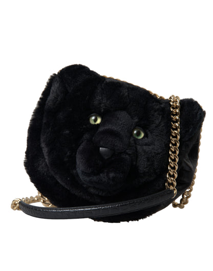 Dolce & Gabbana Exquisite Croc-Embossed Panther Shoulder Bag Dolce & Gabbana