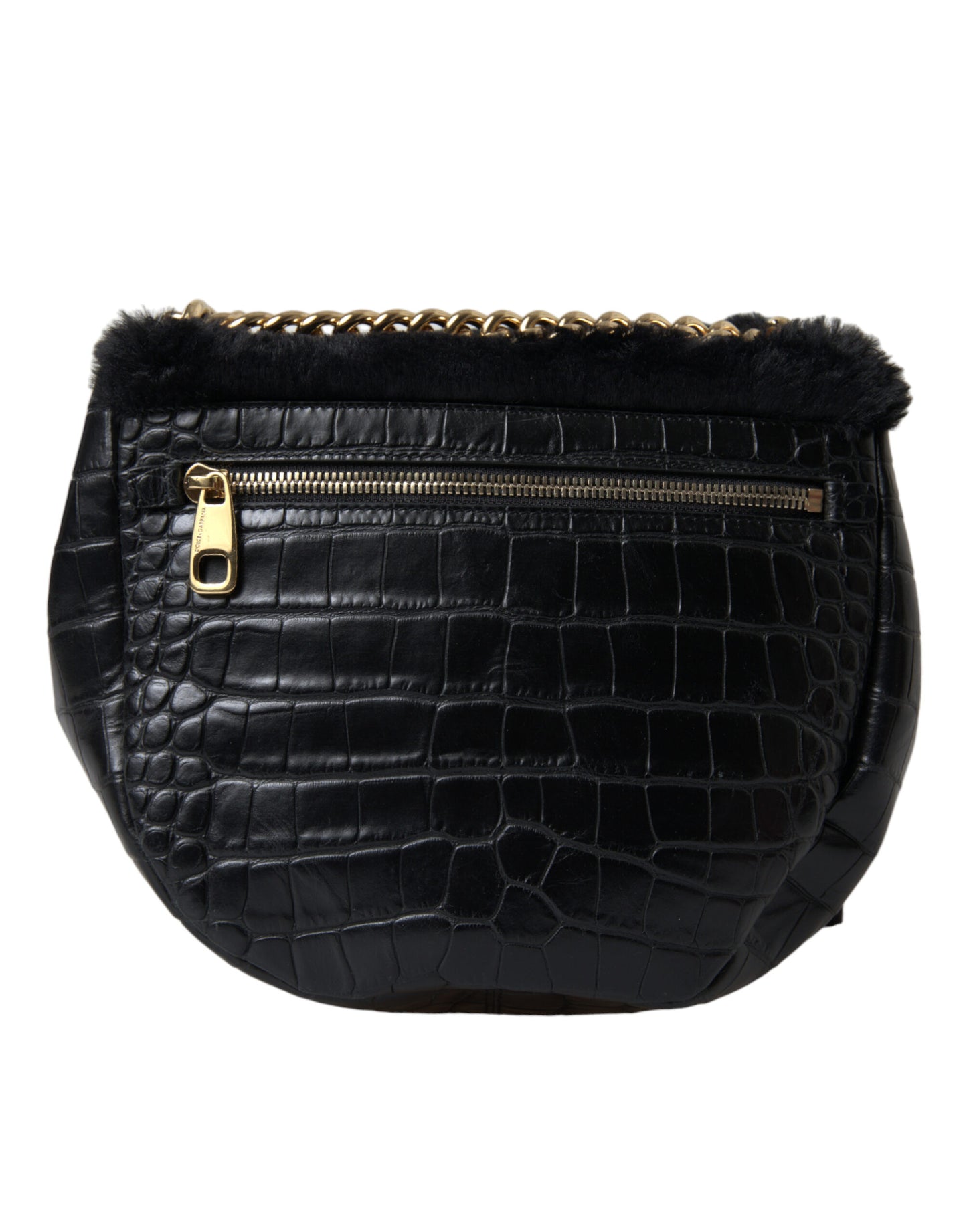 Dolce & Gabbana Exquisite Croc-Embossed Panther Shoulder Bag Dolce & Gabbana