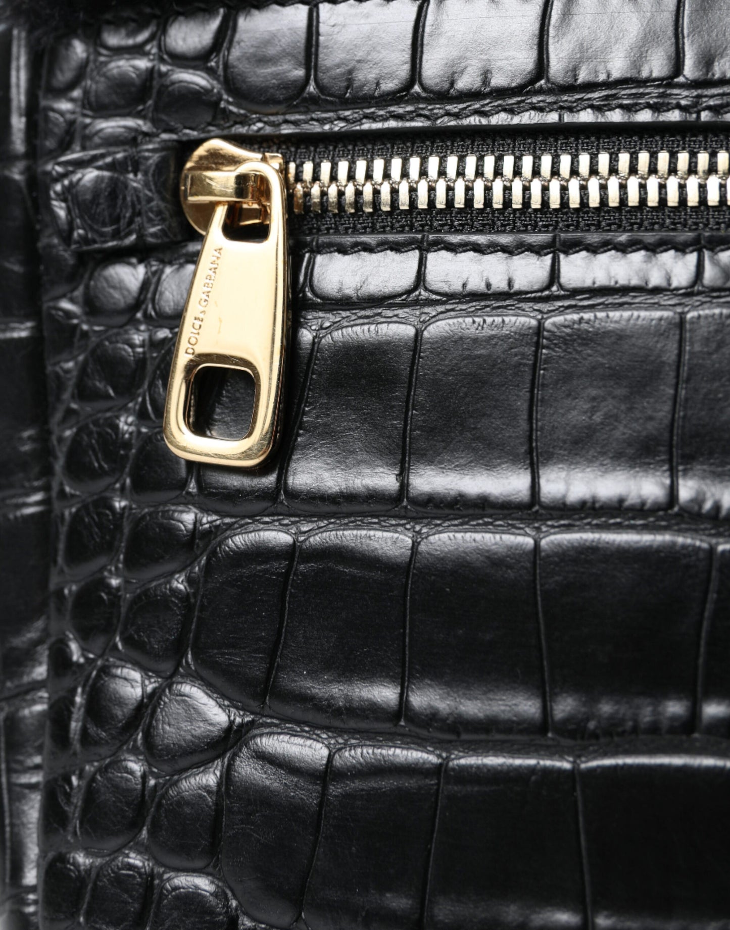 Dolce & Gabbana Exquisite Croc-Embossed Panther Shoulder Bag Dolce & Gabbana