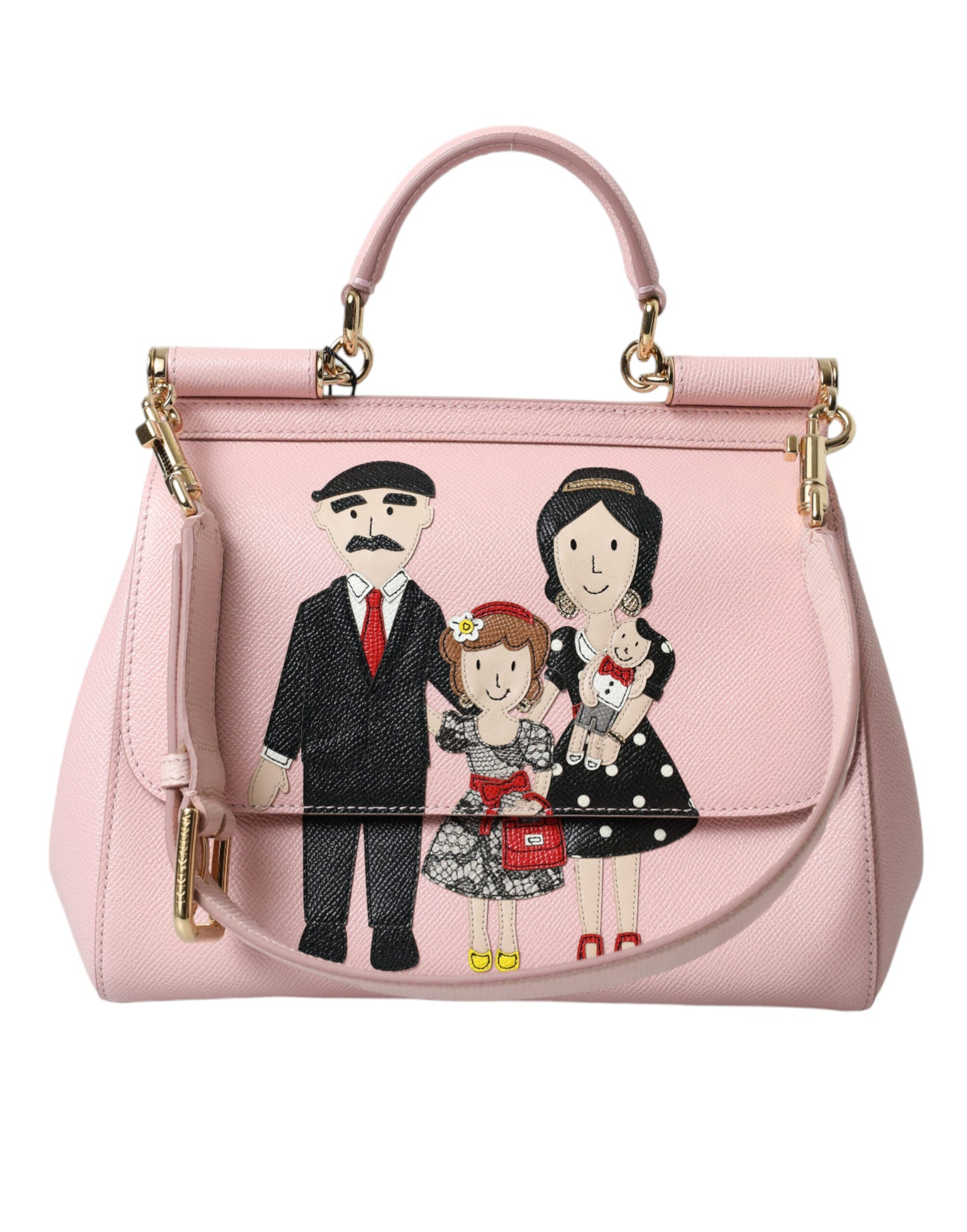 Dolce & Gabbana Chic Pink Sicily Leather Shoulder Bag Dolce & Gabbana