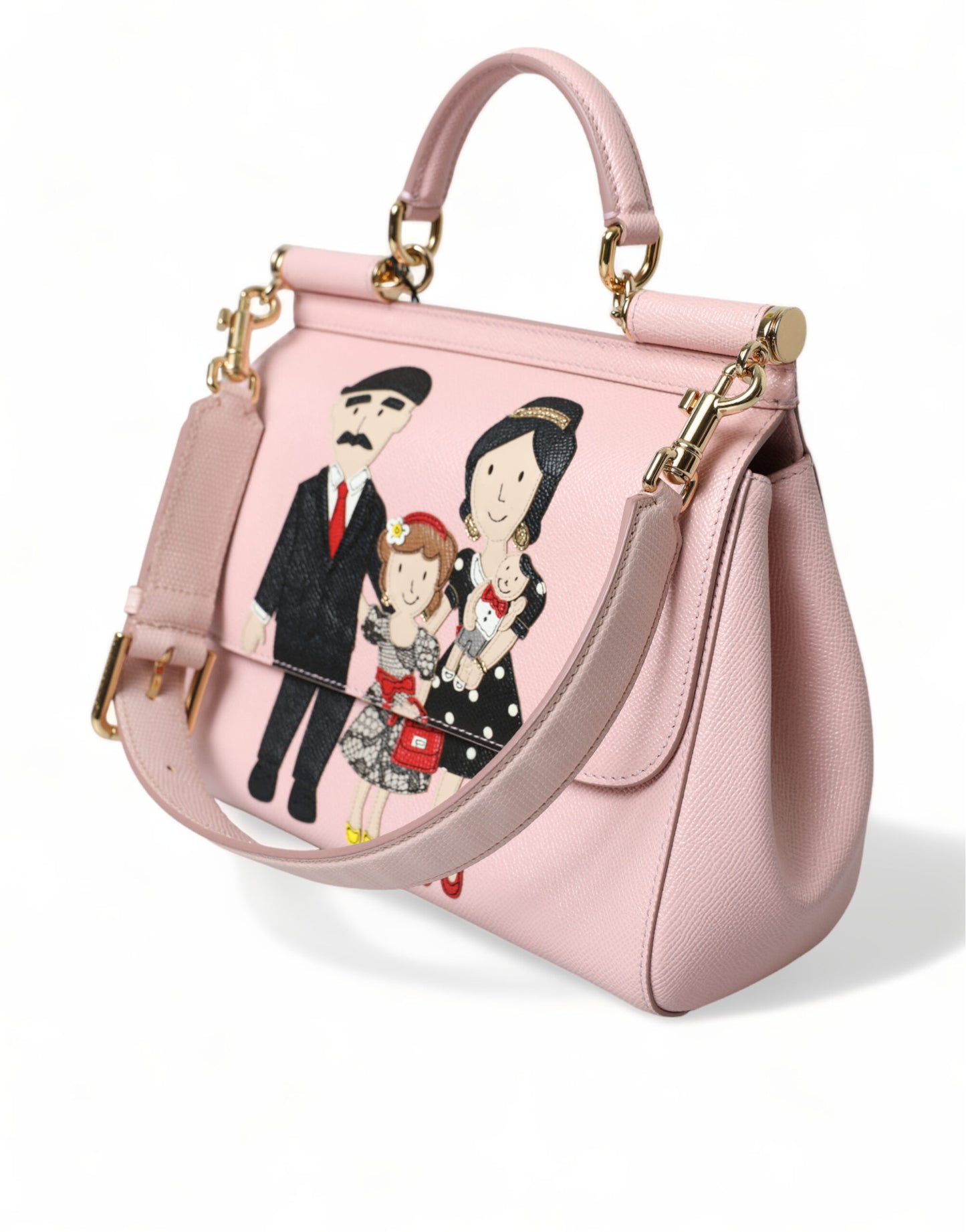 Dolce & Gabbana Chic Pink Sicily Leather Shoulder Bag Dolce & Gabbana