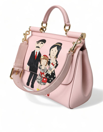 Dolce & Gabbana Chic Pink Sicily Leather Shoulder Bag Dolce & Gabbana