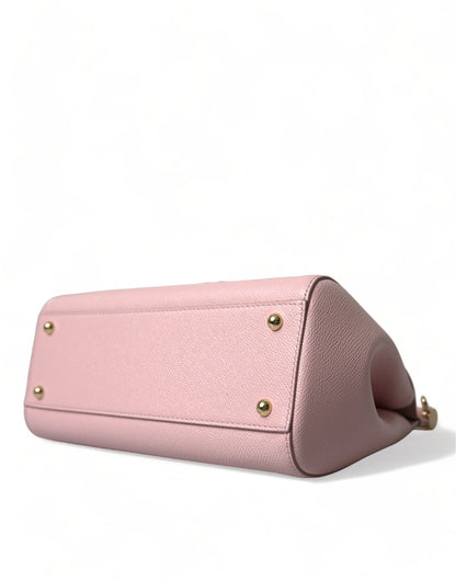 Dolce & Gabbana Chic Pink Sicily Leather Shoulder Bag Dolce & Gabbana