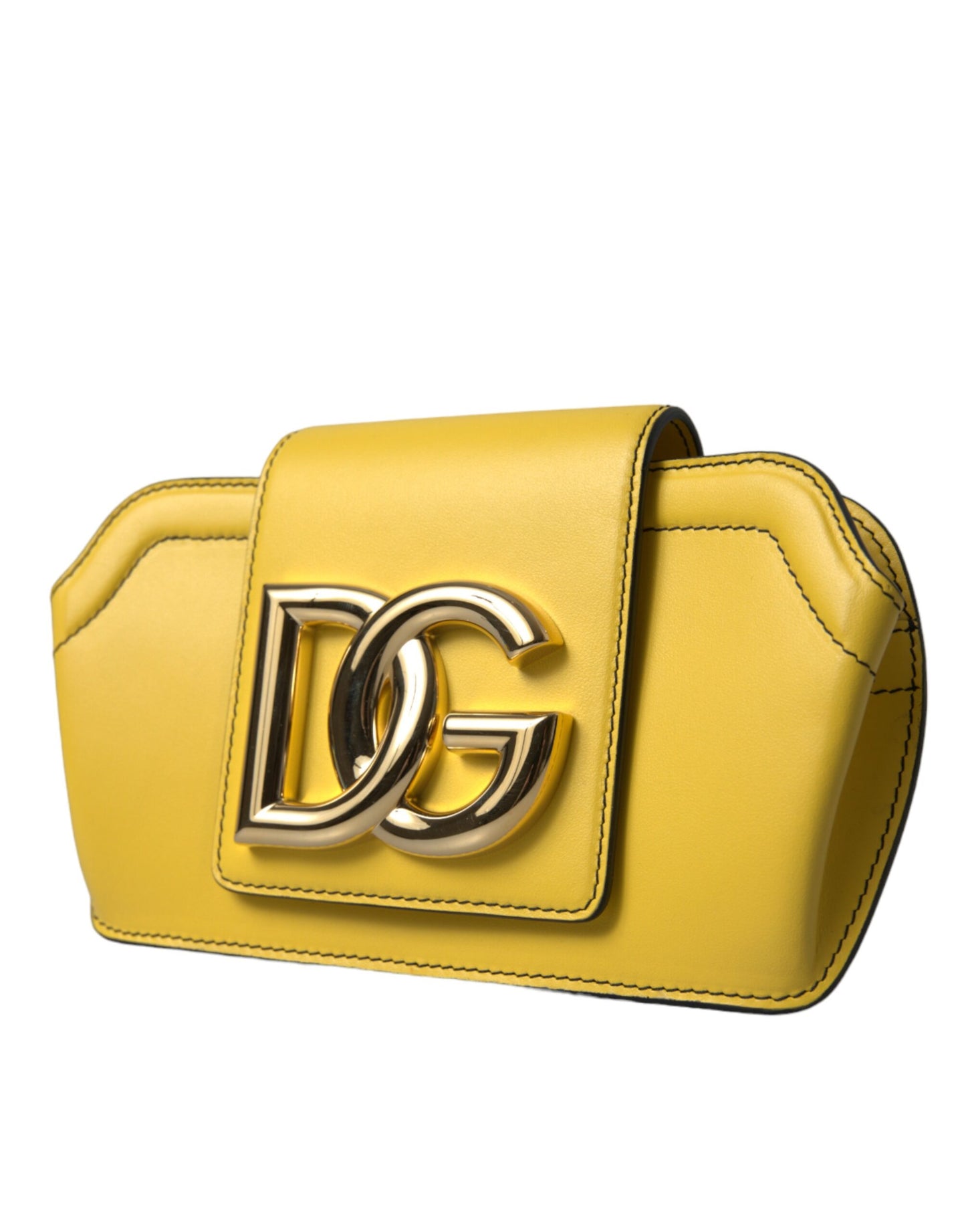 Dolce & Gabbana Exquisite Yellow Leather Eyewear Case Dolce & Gabbana