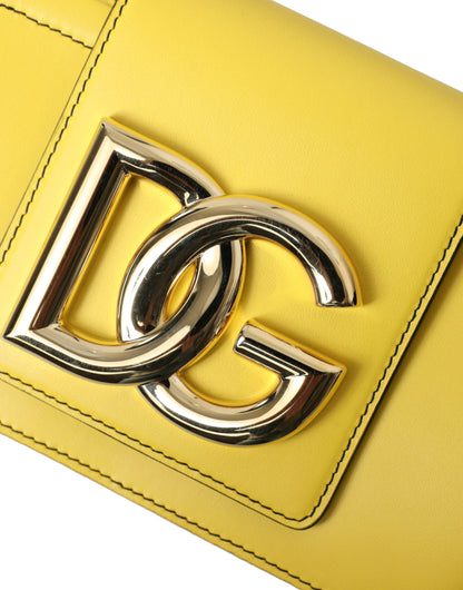 Dolce & Gabbana Exquisite Yellow Leather Eyewear Case Dolce & Gabbana