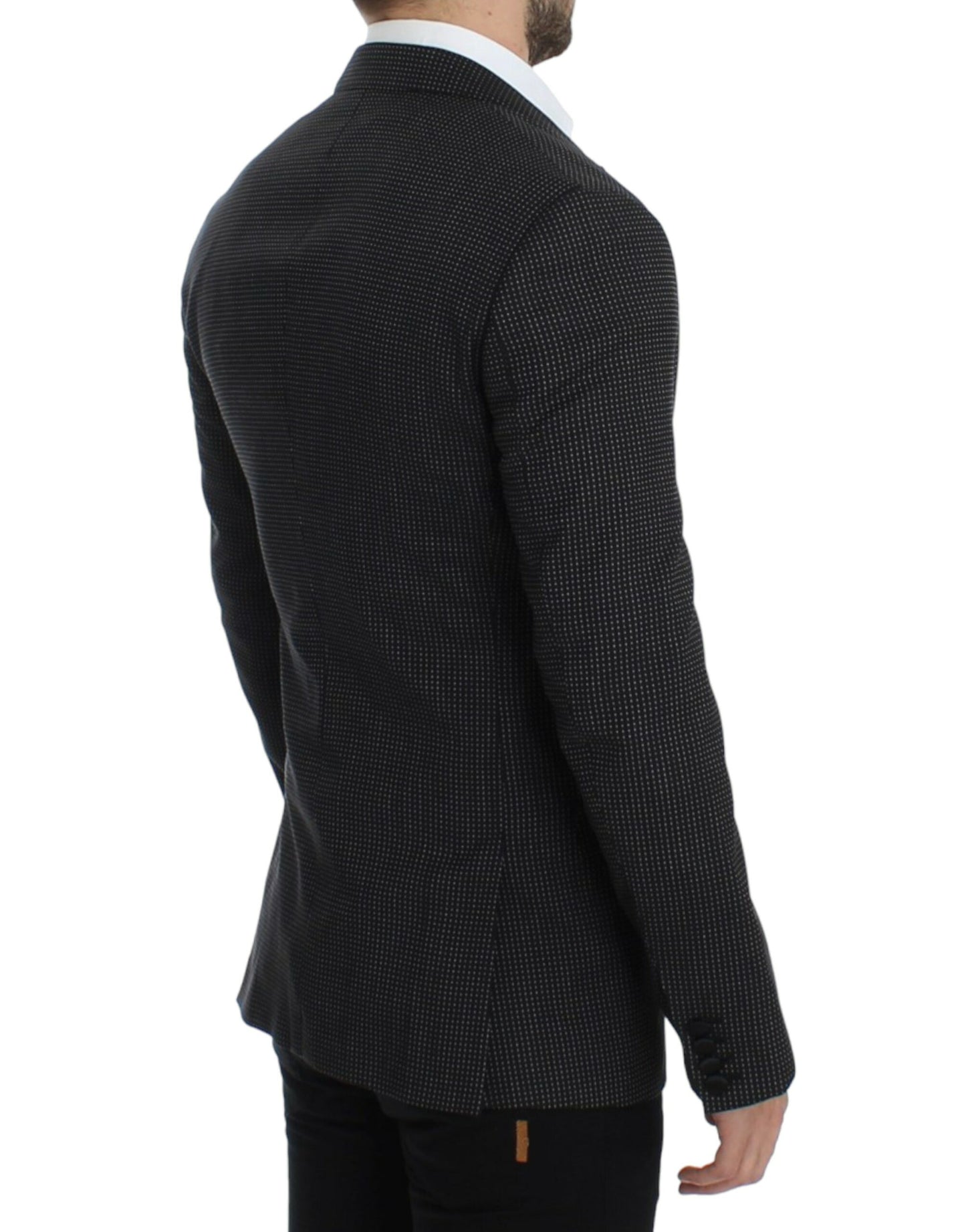 Dolce & Gabbana Elegant Black Polka Dotted Slim Fit Blazer Dolce & Gabbana