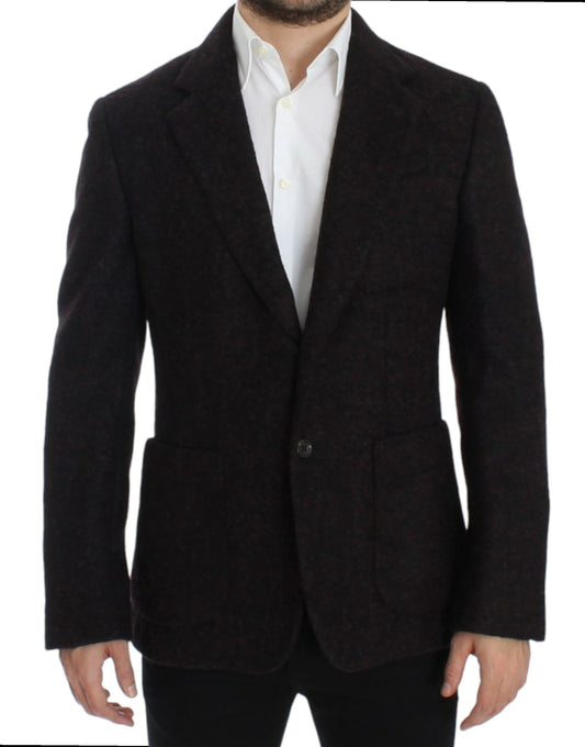 Dolce & Gabbana Bordeaux Alpaga Two-Button Blazer Jacket Dolce & Gabbana