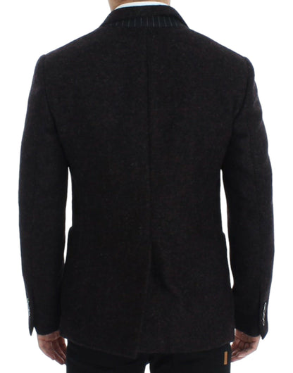 Dolce & Gabbana Bordeaux Alpaga Two-Button Blazer Jacket Dolce & Gabbana