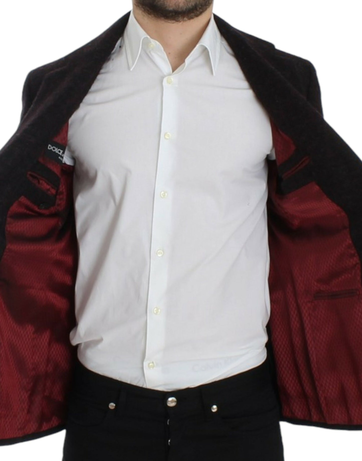 Dolce & Gabbana Bordeaux Alpaga Two-Button Blazer Jacket Dolce & Gabbana