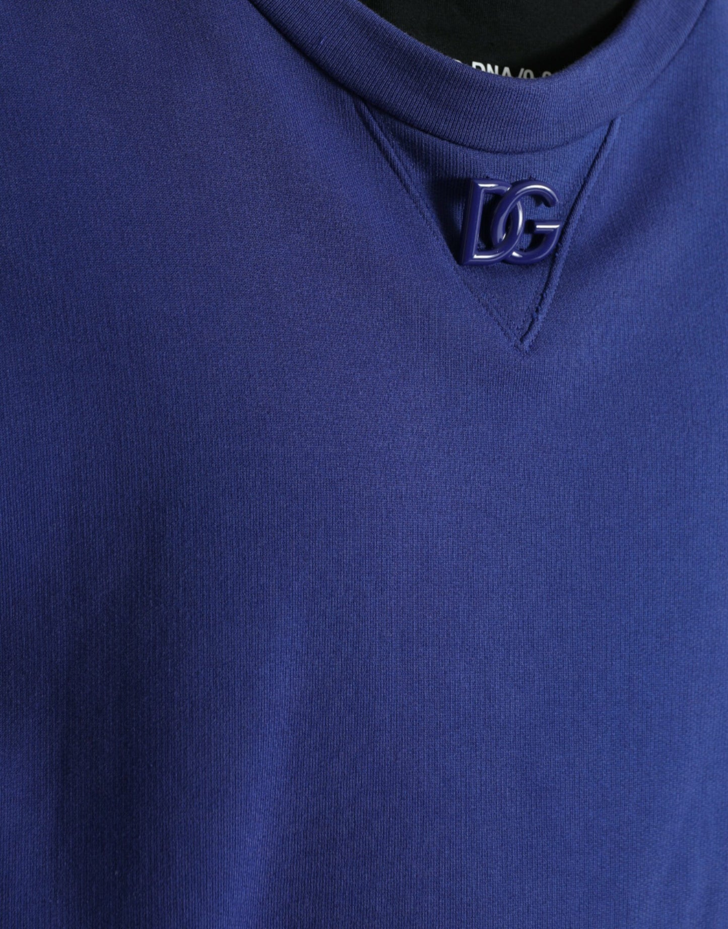 Dolce & Gabbana Royal Blue Cotton Crewneck Sweater Dolce & Gabbana