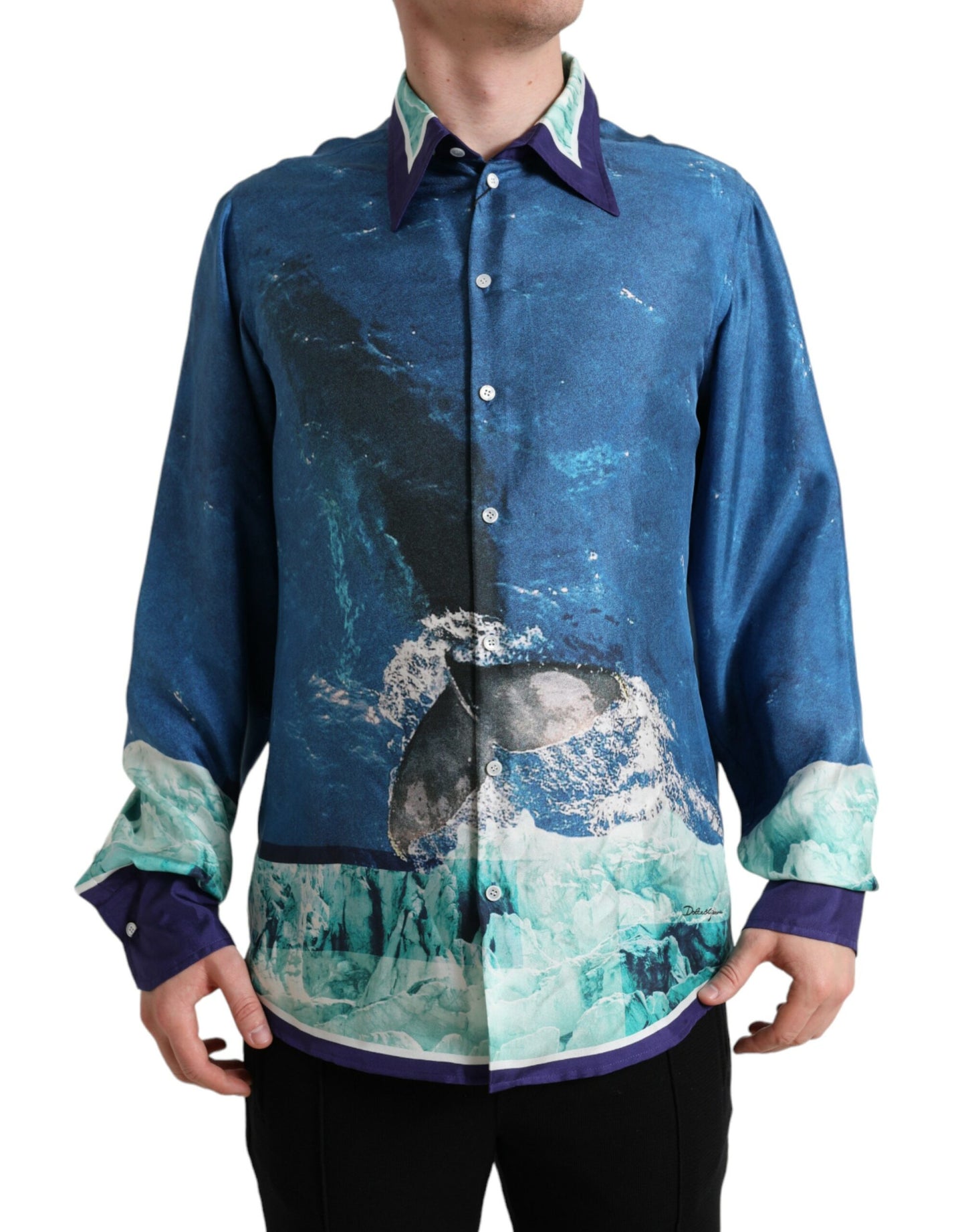 Dolce & Gabbana Elegant Ocean Print Silk Shirt Dolce & Gabbana