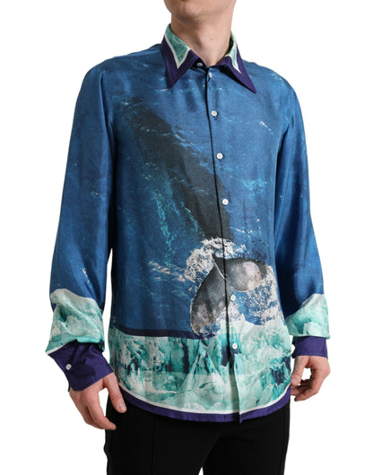 Dolce & Gabbana Elegant Ocean Print Silk Shirt Dolce & Gabbana