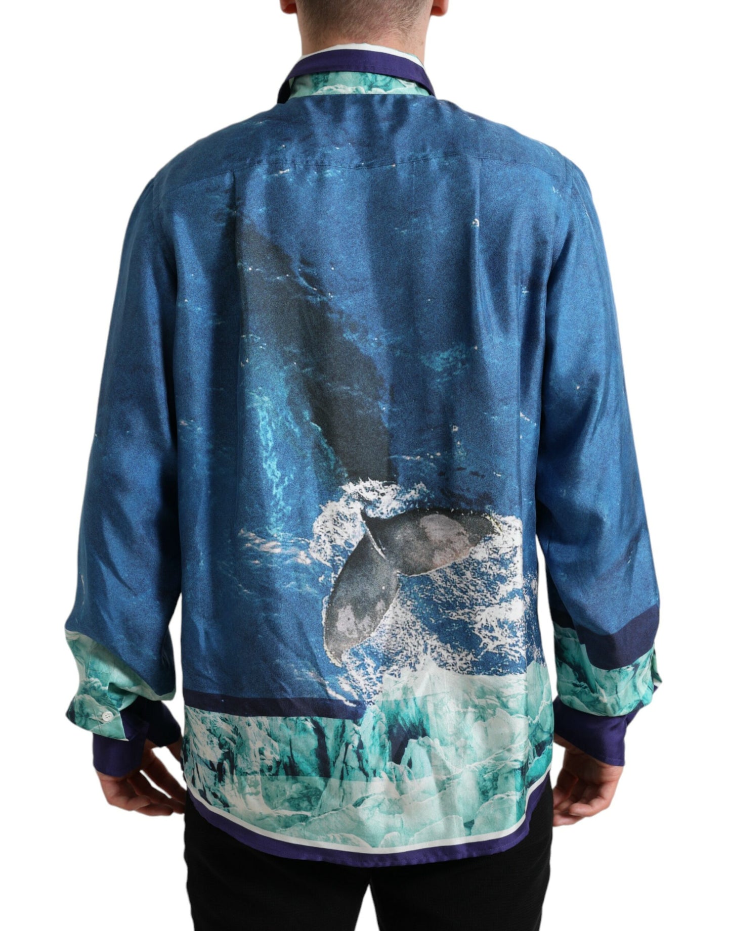 Dolce & Gabbana Elegant Ocean Print Silk Shirt Dolce & Gabbana