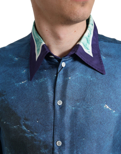 Dolce & Gabbana Elegant Ocean Print Silk Shirt Dolce & Gabbana