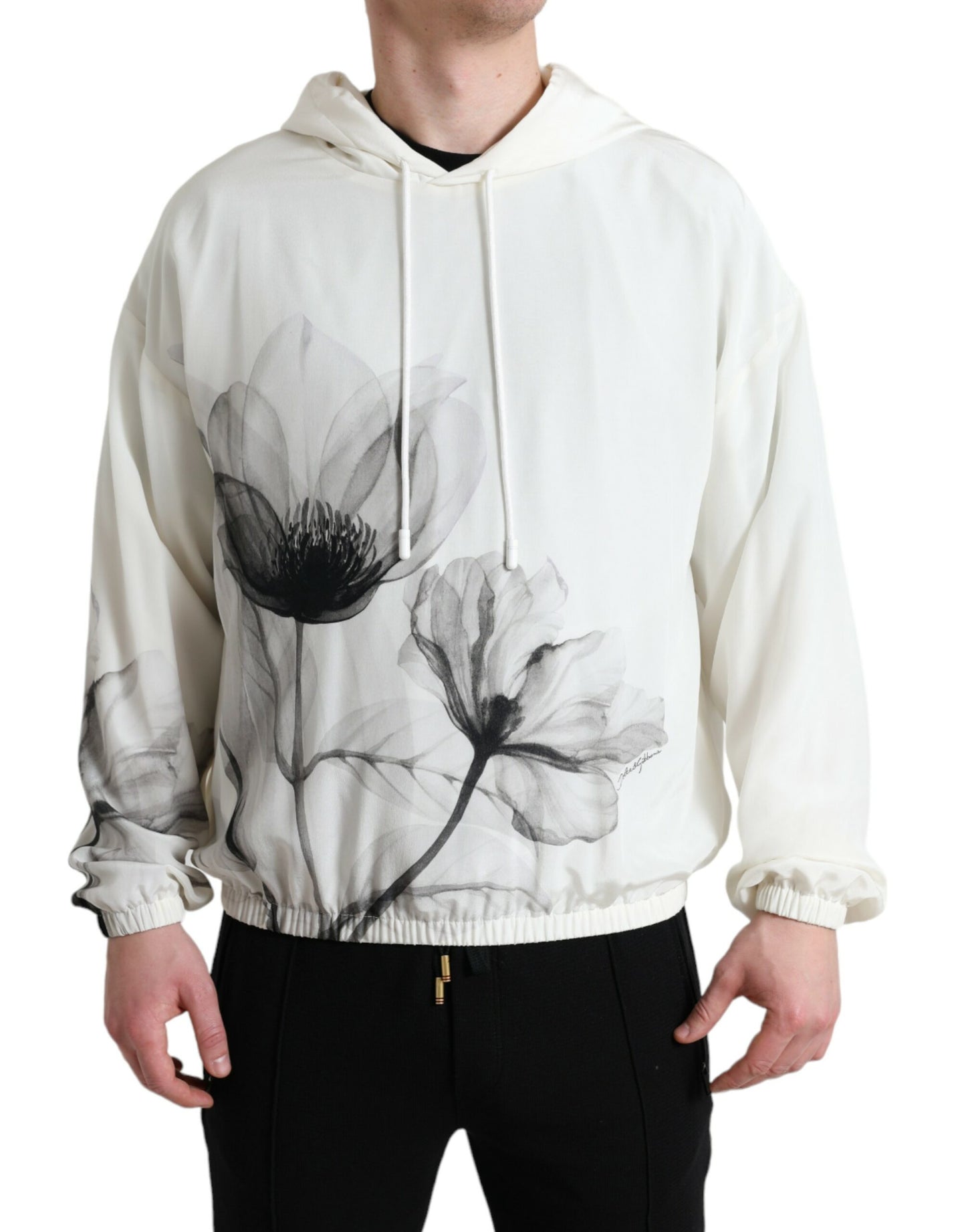 Dolce & Gabbana Elegant Floral Silk Hooded Pullover Dolce & Gabbana