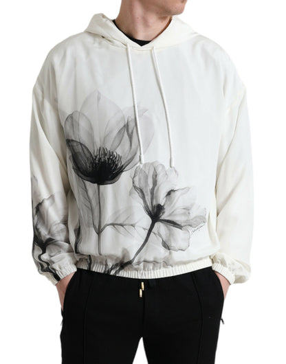 Dolce & Gabbana Elegant Floral Silk Hooded Pullover Dolce & Gabbana